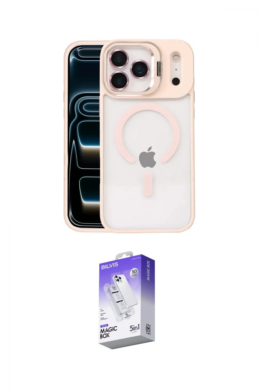 ieg™ iPhone 17 Pro Max Kılıf Yadigar Asil Koleksiyonu - Siyah Bilvis 5in1 3D Magic Cam Ekran Koruyucu