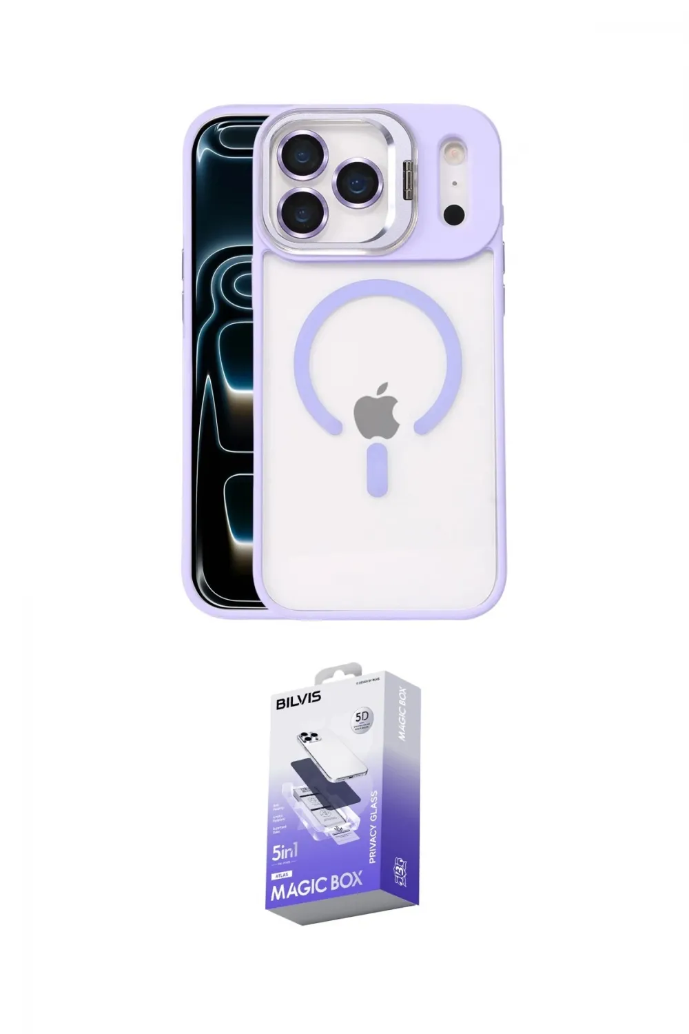 ieg™ iPhone 17 Pro Max Kılıf Yadigar Asil Koleksiyonu - Siyah Bilvis 5in1 5D Magic Hayalet Cam Ekran Koruyucu