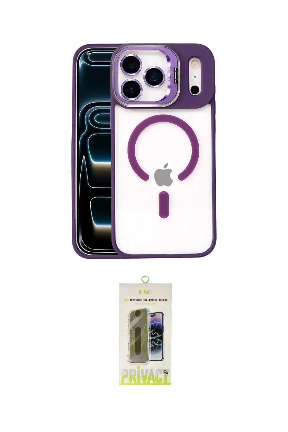 ieg™ iPhone 17 Pro Max Kılıf Yadigar Asil Koleksiyonu - Siyah Joko Magic 5D Hayalet Cam