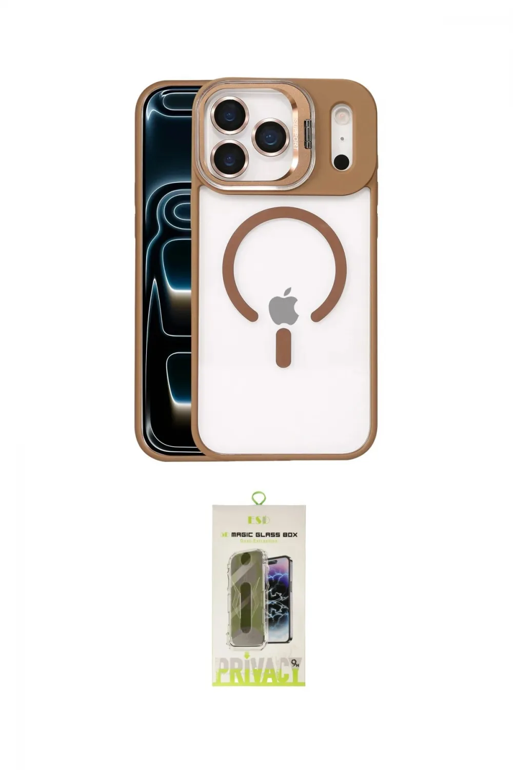 ieg™ iPhone 17 Pro Max Kılıf Yadigar Asil Koleksiyonu - Siyah Joko Magic 5D Hayalet Cam