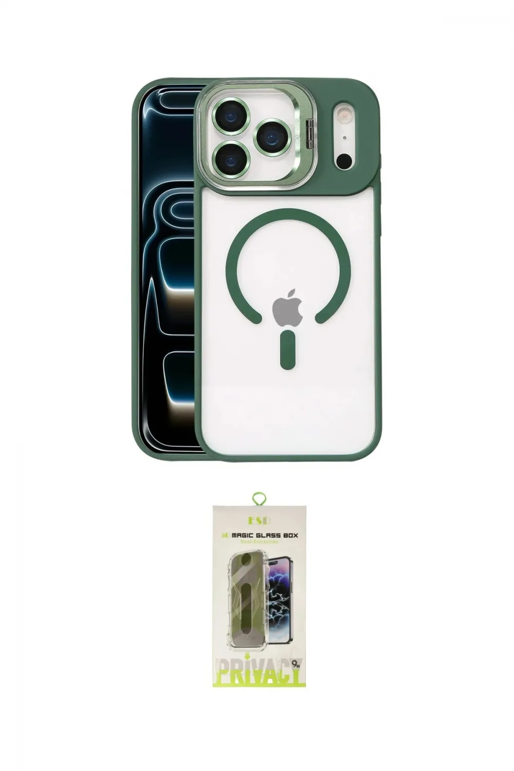 ieg™ iPhone 17 Pro Max Kılıf Yadigar Asil Koleksiyonu - Siyah Joko Magic 5D Hayalet Cam