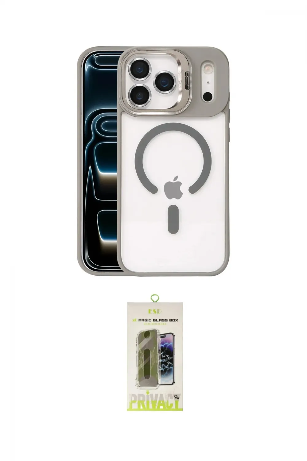 ieg™ iPhone 17 Pro Max Kılıf Yadigar Asil Koleksiyonu - Siyah Joko Magic 5D Hayalet Cam