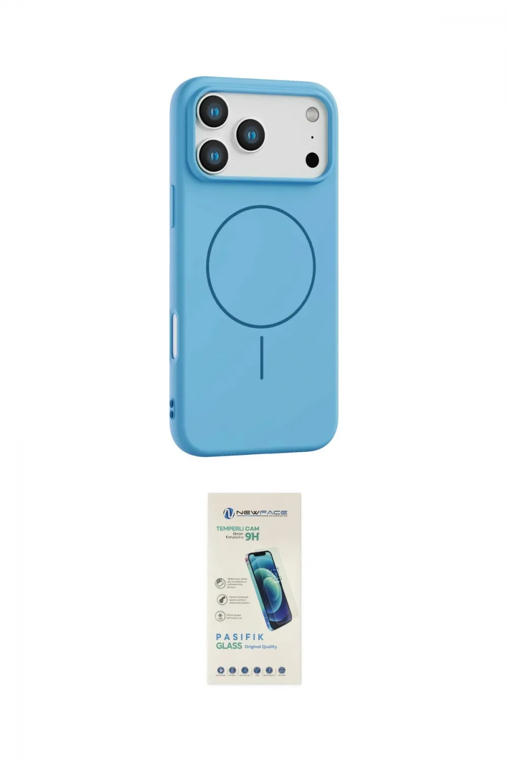 ieg™ iPhone 17 Pro Max Kılıf Yankı Form Serisi - Şeffaf Pasifik Cam Ekran Koruyucu