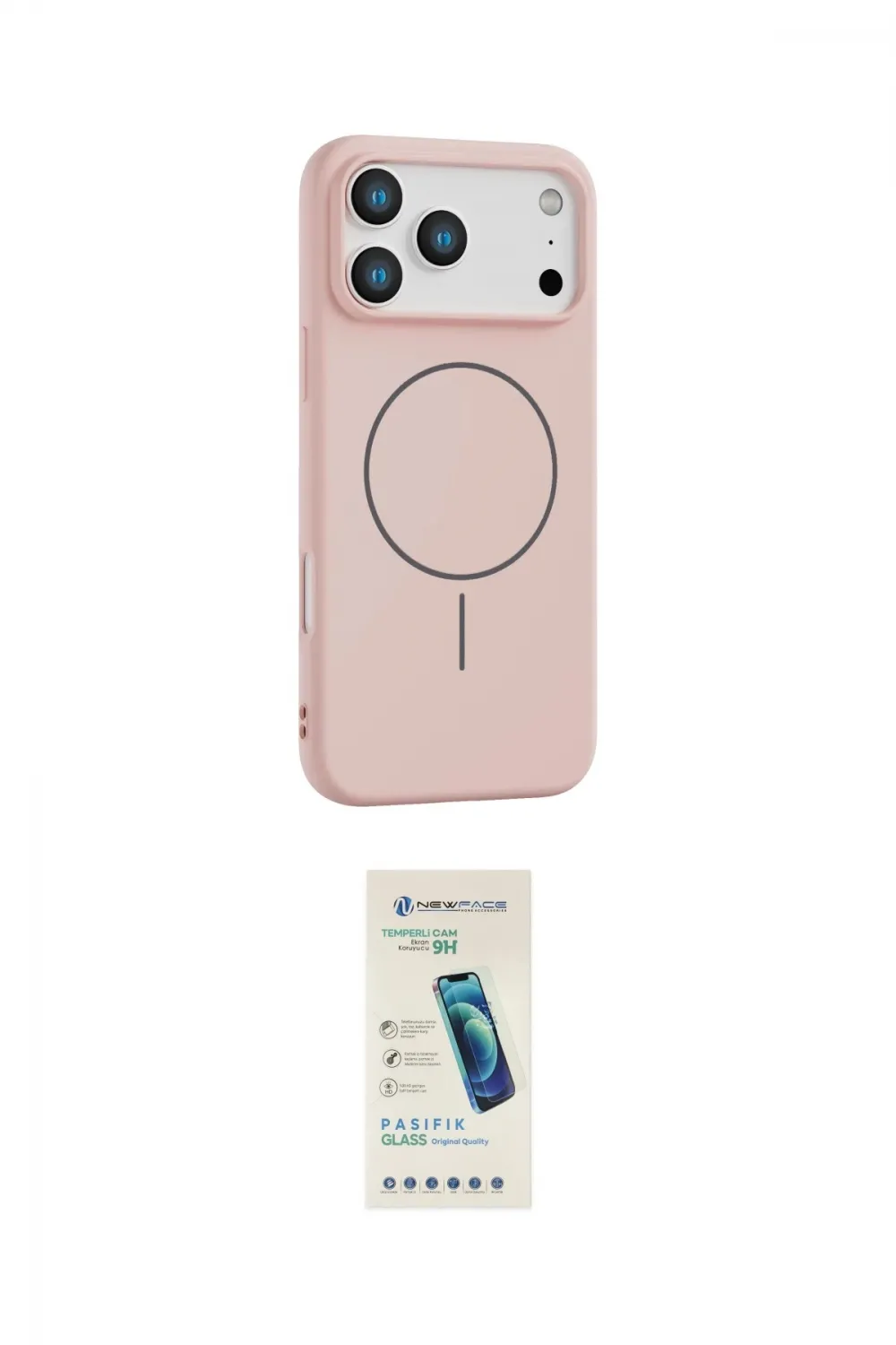 ieg™ iPhone 17 Pro Max Kılıf Yankı Form Serisi - Şeffaf Pasifik Cam Ekran Koruyucu