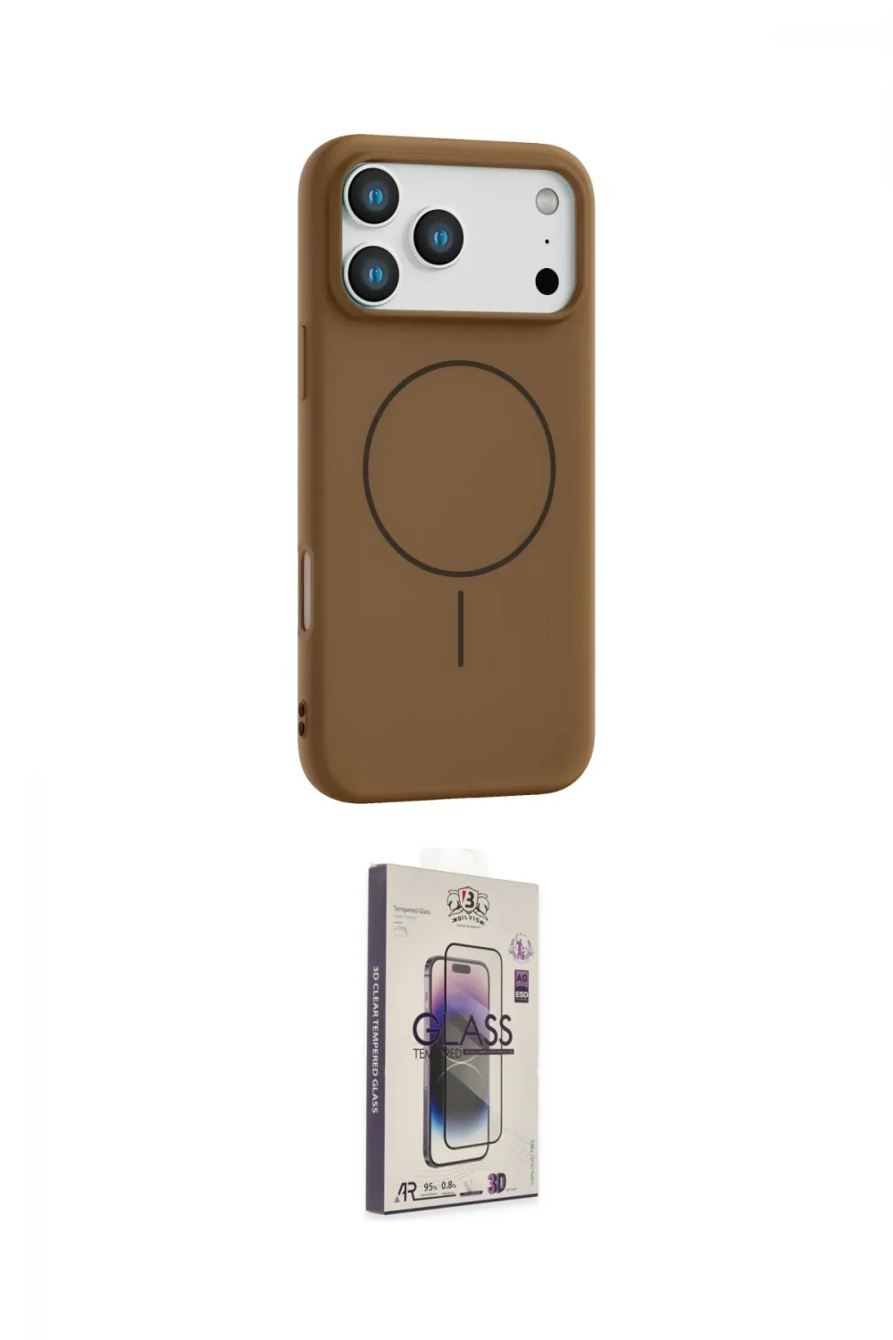 ieg™ iPhone 17 Pro Max Kılıf Yankı Form Serisi - Siyah Bilvis 3D Cam Ekran Koruyucu