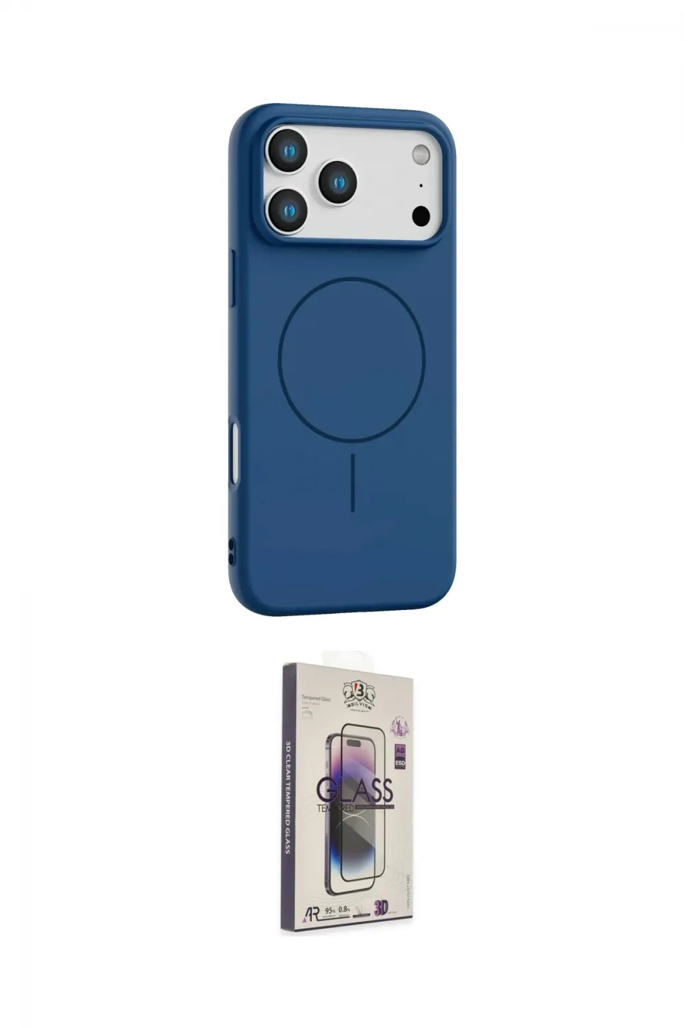 ieg™ iPhone 17 Pro Max Kılıf Yankı Form Serisi - Siyah Bilvis 3D Cam Ekran Koruyucu