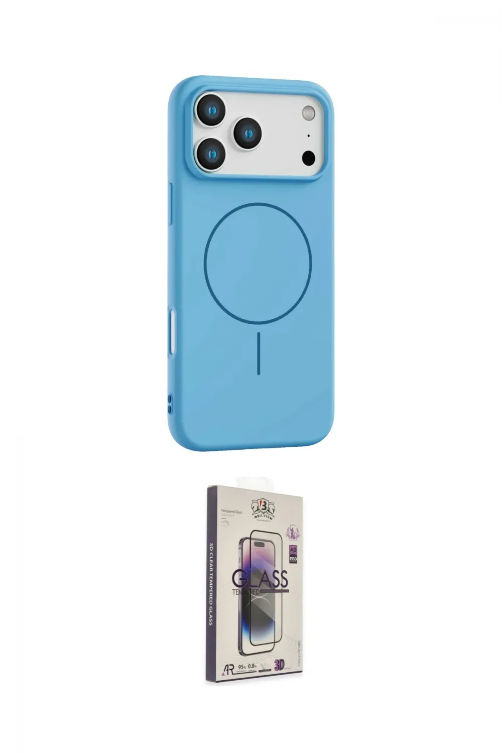 ieg™ iPhone 17 Pro Max Kılıf Yankı Form Serisi - Siyah Bilvis 3D Cam Ekran Koruyucu