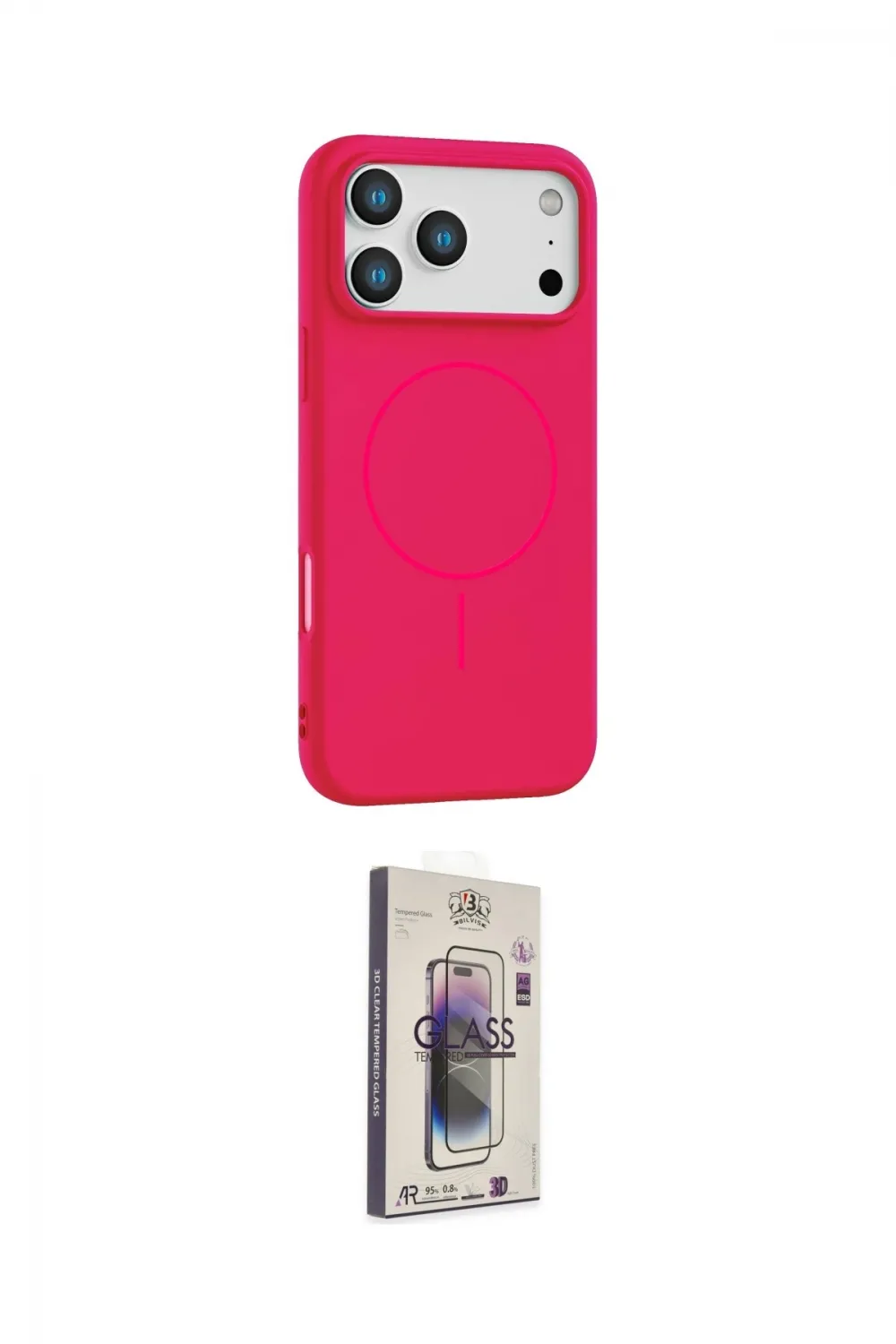 ieg™ iPhone 17 Pro Max Kılıf Yankı Form Serisi - Siyah Bilvis 3D Cam Ekran Koruyucu