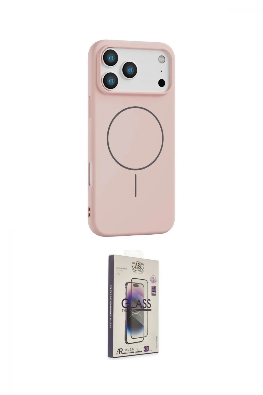 ieg™ iPhone 17 Pro Max Kılıf Yankı Form Serisi - Siyah Bilvis 3D Cam Ekran Koruyucu