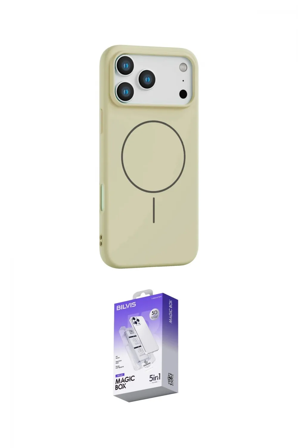 ieg™ iPhone 17 Pro Max Kılıf Yankı Form Serisi - Siyah Bilvis 5in1 3D Magic Cam Ekran Koruyucu