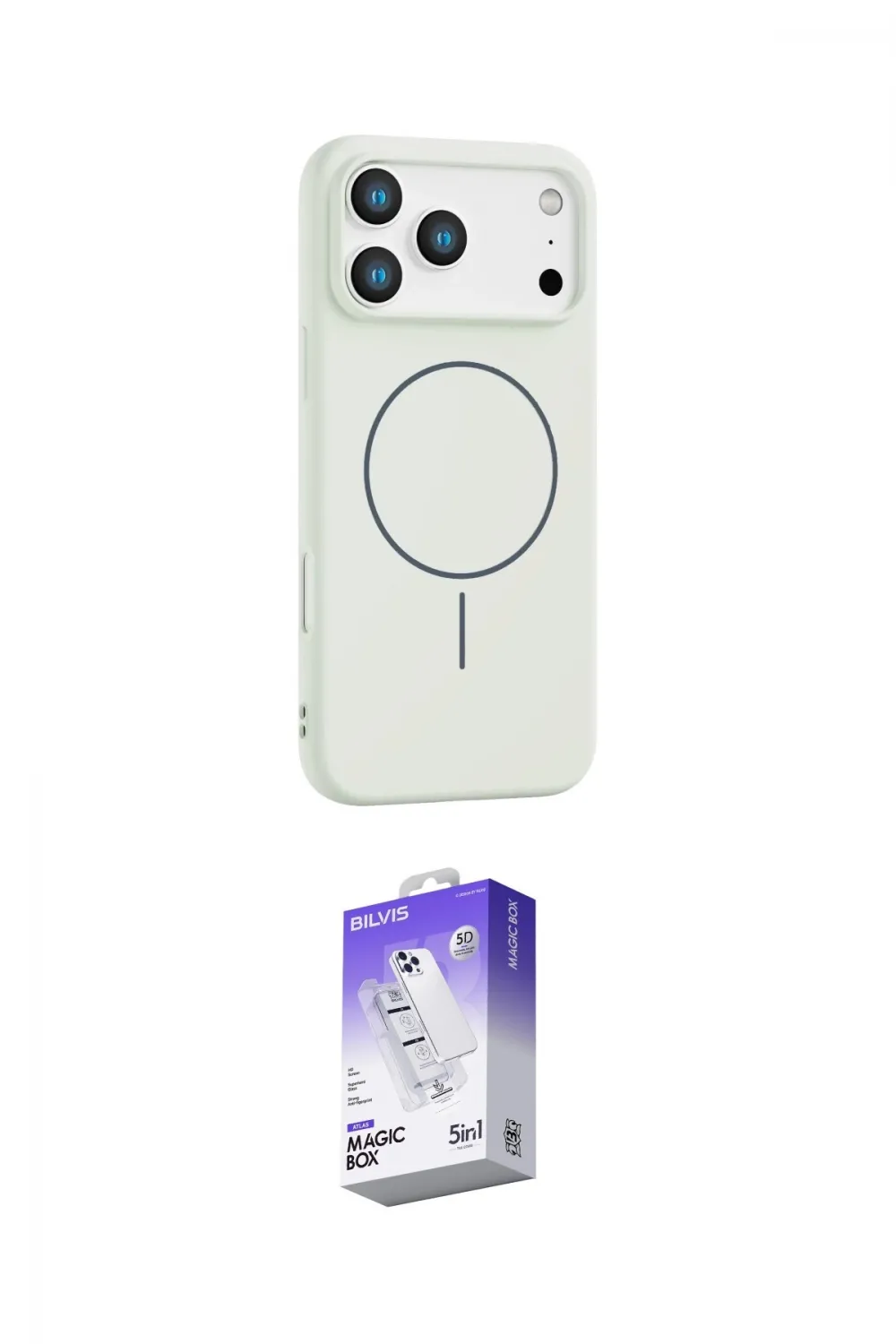 ieg™ iPhone 17 Pro Max Kılıf Yankı Form Serisi - Siyah Bilvis 5in1 3D Magic Cam Ekran Koruyucu