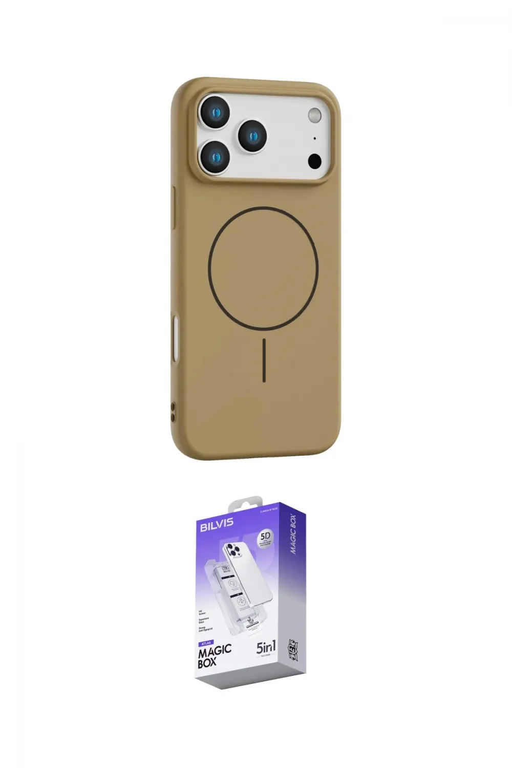 ieg™ iPhone 17 Pro Max Kılıf Yankı Form Serisi - Siyah Bilvis 5in1 3D Magic Cam Ekran Koruyucu