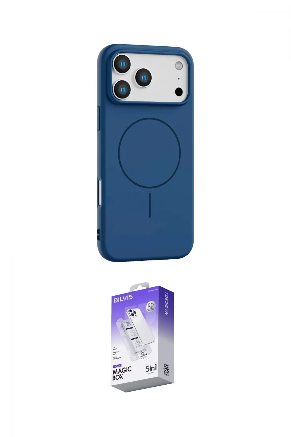 ieg™ iPhone 17 Pro Max Kılıf Yankı Form Serisi - Siyah Bilvis 5in1 3D Magic Cam Ekran Koruyucu