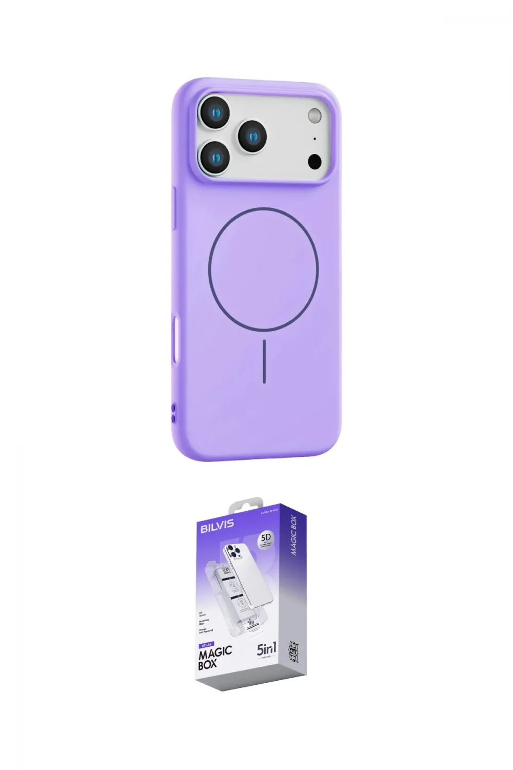 ieg™ iPhone 17 Pro Max Kılıf Yankı Form Serisi - Siyah Bilvis 5in1 3D Magic Cam Ekran Koruyucu