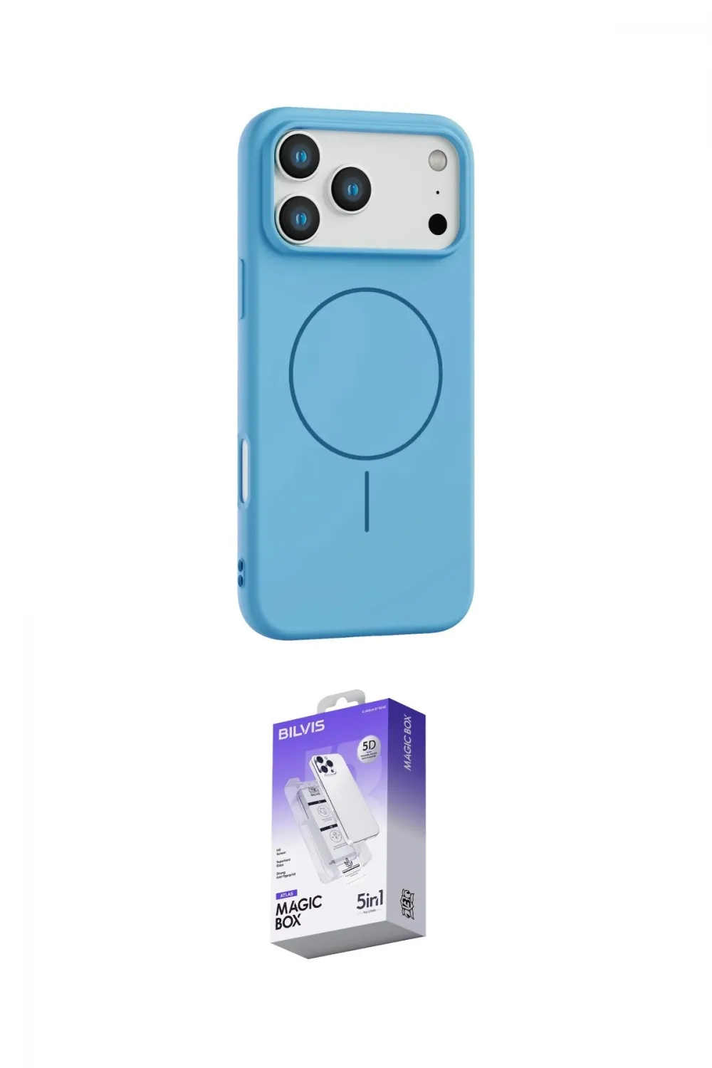 ieg™ iPhone 17 Pro Max Kılıf Yankı Form Serisi - Siyah Bilvis 5in1 3D Magic Cam Ekran Koruyucu
