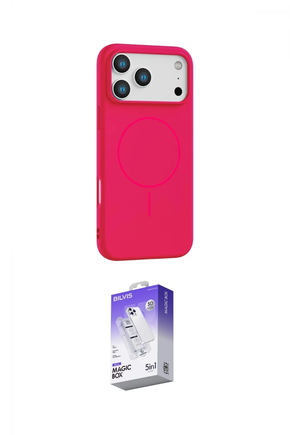 ieg™ iPhone 17 Pro Max Kılıf Yankı Form Serisi - Siyah Bilvis 5in1 3D Magic Cam Ekran Koruyucu