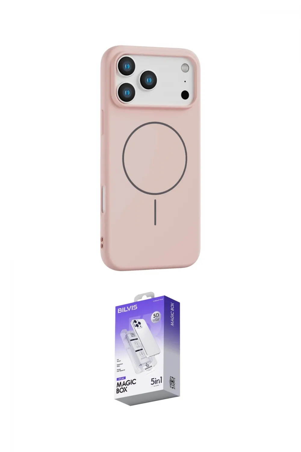 ieg™ iPhone 17 Pro Max Kılıf Yankı Form Serisi - Siyah Bilvis 5in1 3D Magic Cam Ekran Koruyucu
