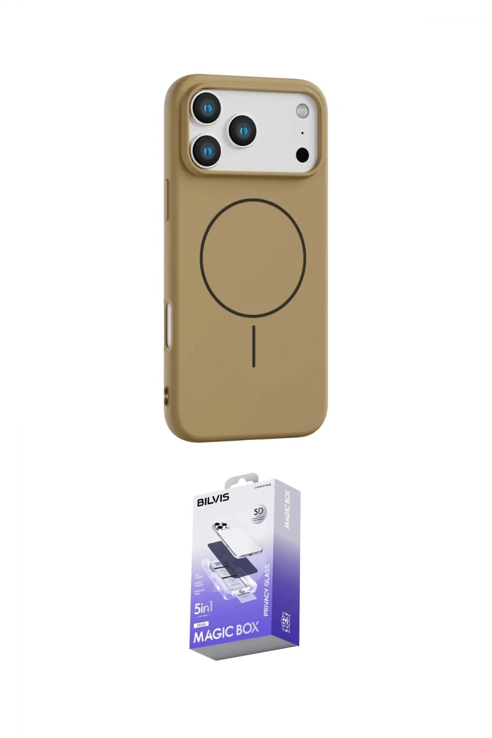 ieg™ iPhone 17 Pro Max Kılıf Yankı Form Serisi - Siyah Bilvis 5in1 5D Magic Hayalet Cam Ekran Koruyucu