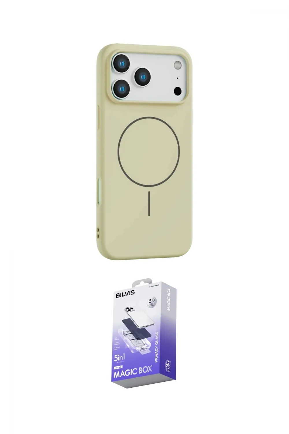 ieg™ iPhone 17 Pro Max Kılıf Yankı Form Serisi - Siyah Bilvis 5in1 5D Magic Hayalet Cam Ekran Koruyucu