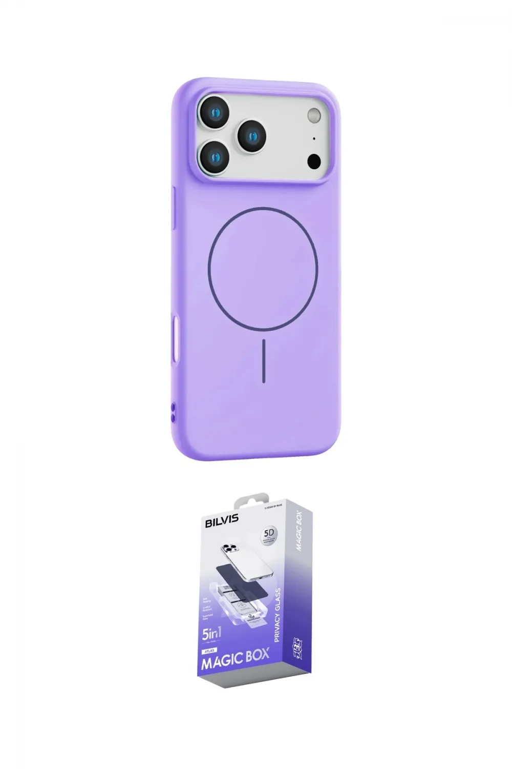 ieg™ iPhone 17 Pro Max Kılıf Yankı Form Serisi - Siyah Bilvis 5in1 5D Magic Hayalet Cam Ekran Koruyucu