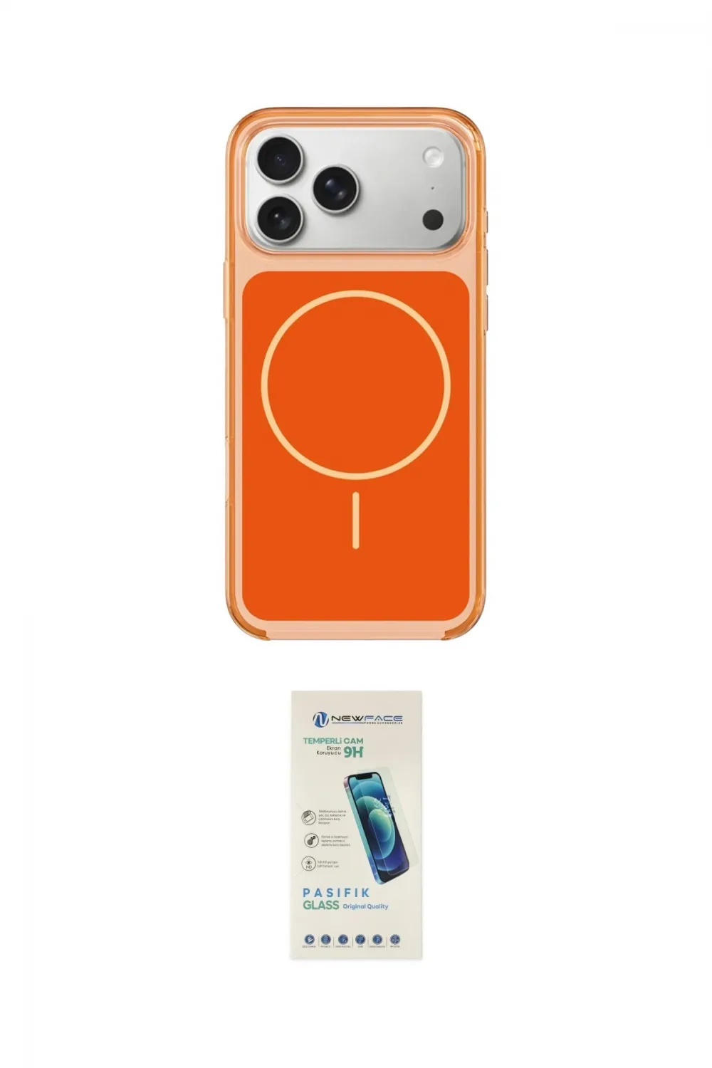 ieg™ iPhone 17 Pro Max Kılıf Yankı Minimal Serisi - Şeffaf Pasifik Cam Ekran Koruyucu