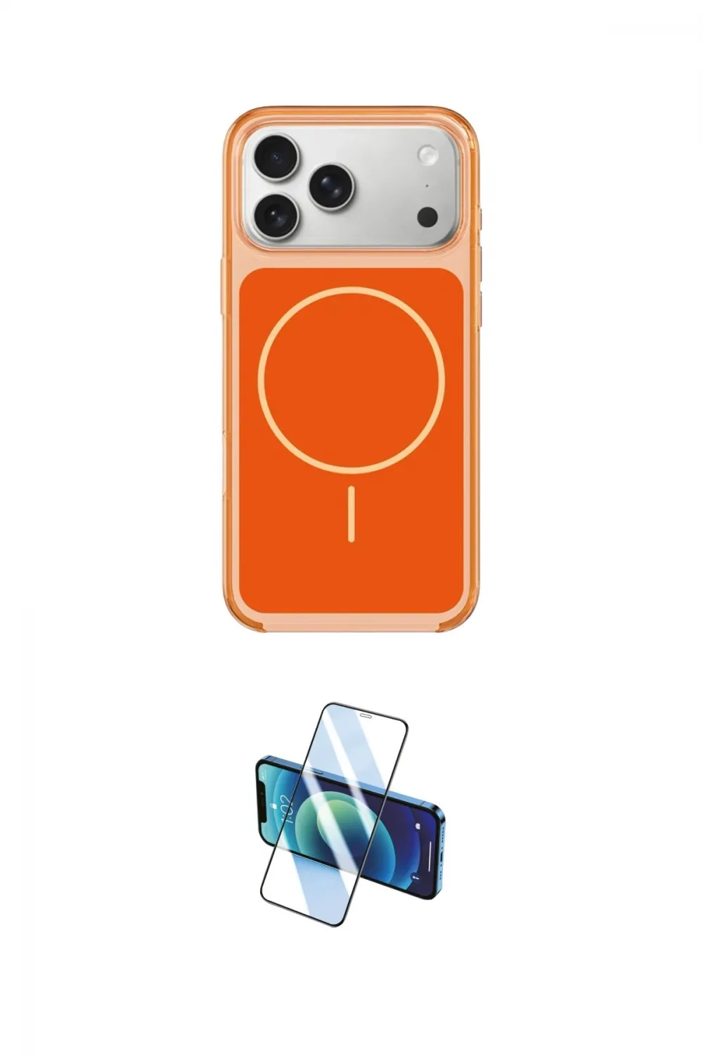 ieg™ iPhone 17 Pro Max Kılıf Yankı Minimal Serisi - Siyah 3D Antistatik Cam Ekran Koruyucu