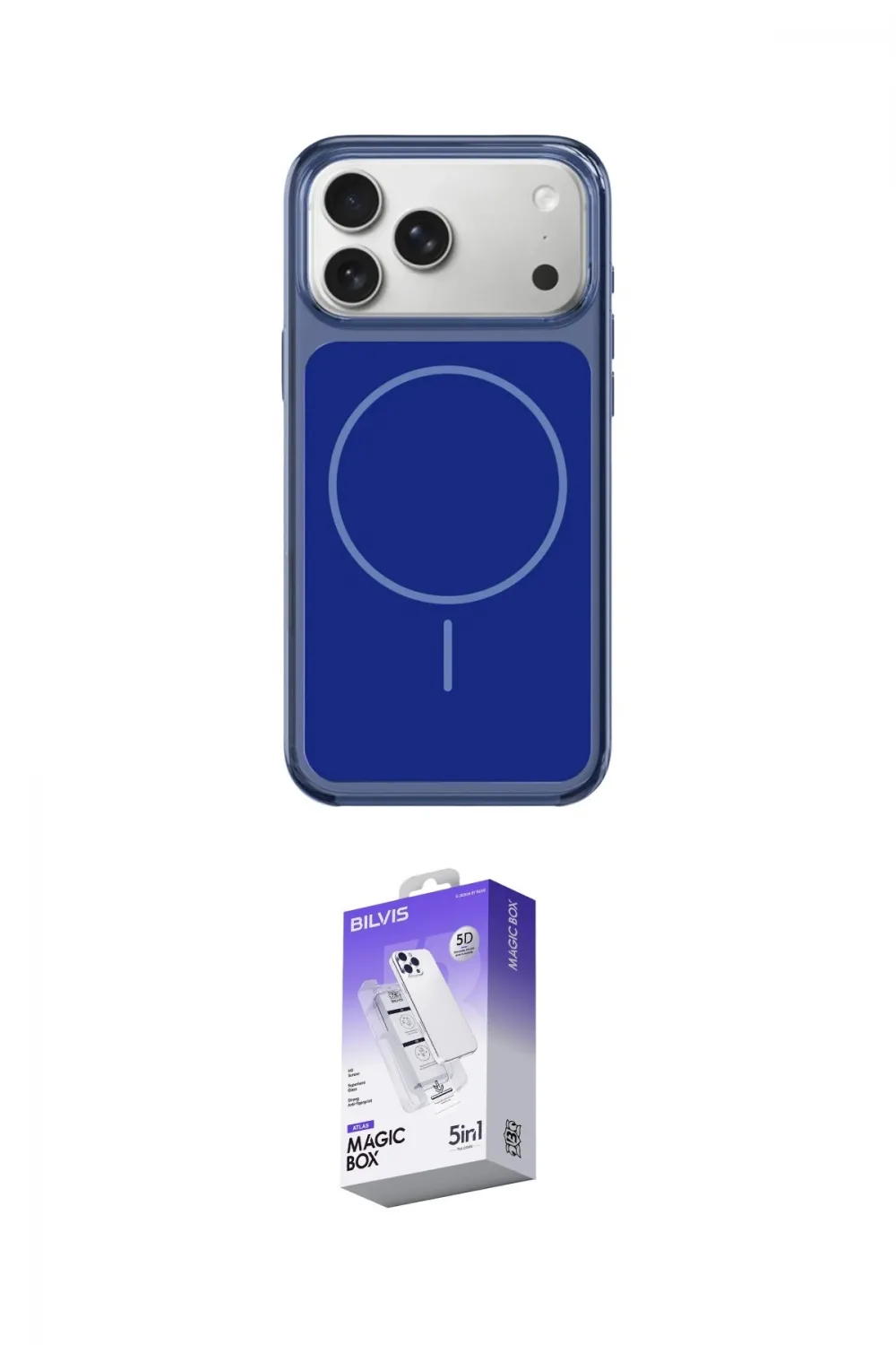 ieg™ iPhone 17 Pro Max Kılıf Yankı Minimal Serisi - Siyah Bilvis 5in1 3D Magic Cam Ekran Koruyucu