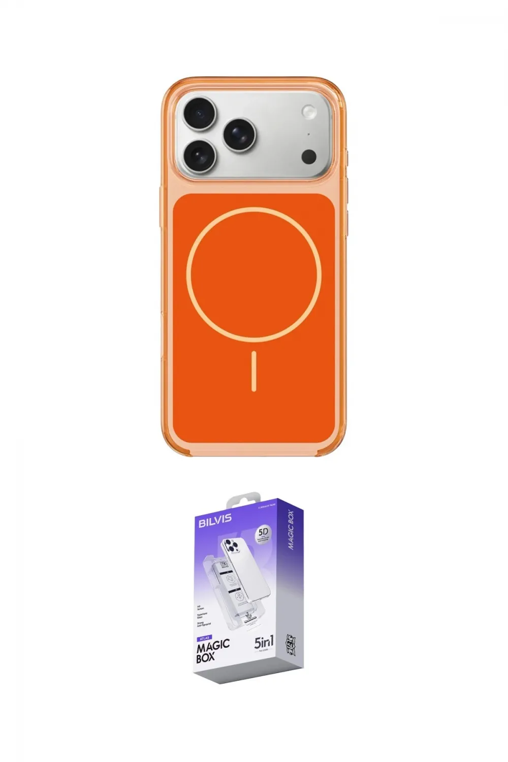 ieg™ iPhone 17 Pro Max Kılıf Yankı Minimal Serisi - Siyah Bilvis 5in1 3D Magic Cam Ekran Koruyucu