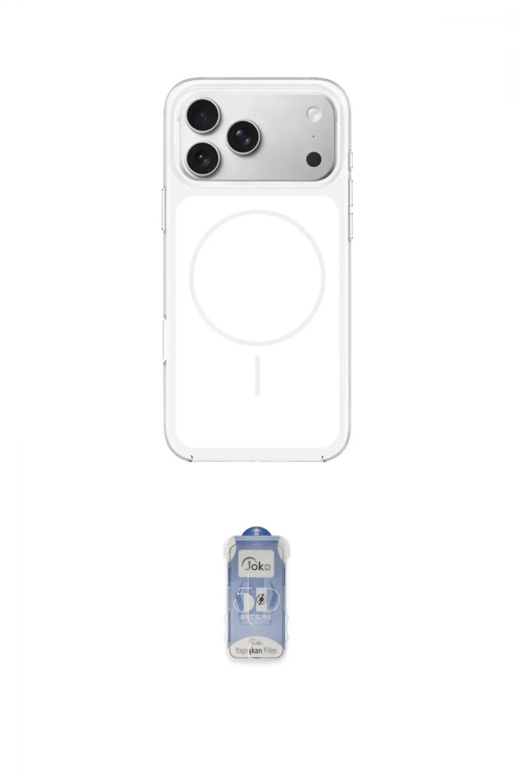ieg™ iPhone 17 Pro Max Kılıf Yankı Minimal Serisi - Siyah Joko Magic 5D Cam