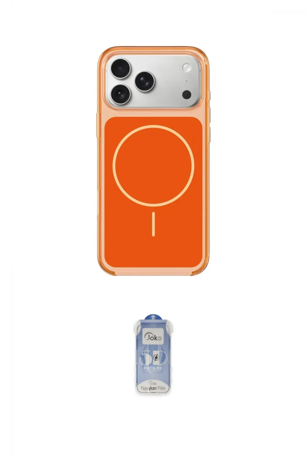 ieg™ iPhone 17 Pro Max Kılıf Yankı Minimal Serisi - Siyah Joko Magic 5D Cam