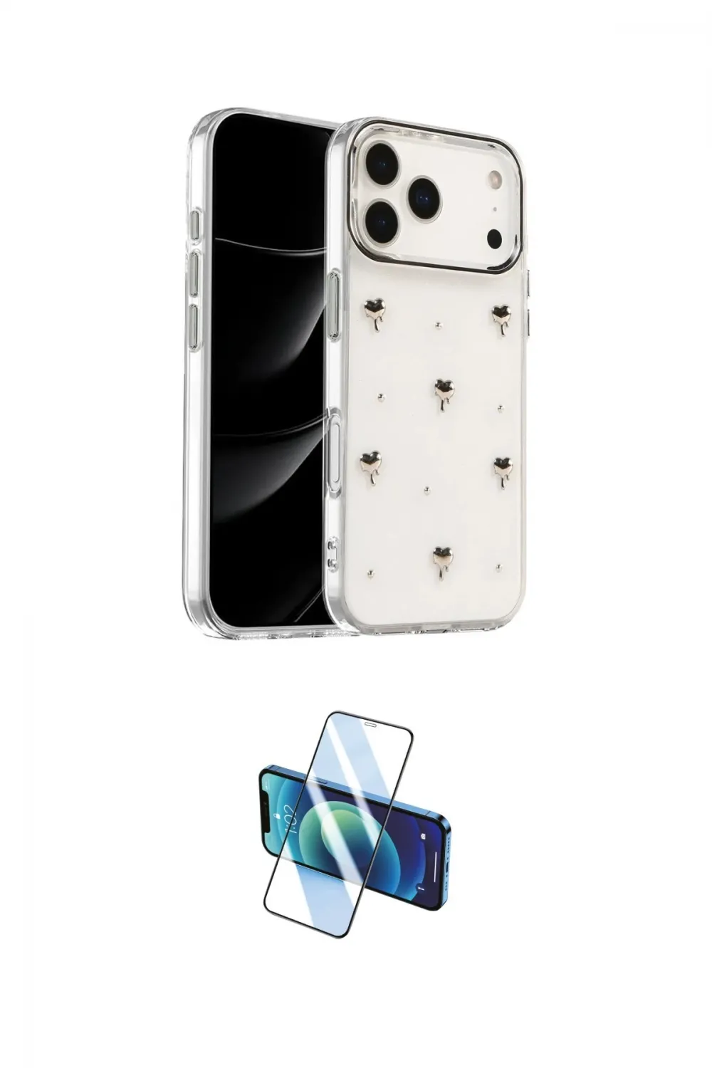 ieg™ iPhone 17 Pro Max Kılıf Yörünge Form - Siyah 3D Antistatik Seramik Nano Ekran Koruyucu