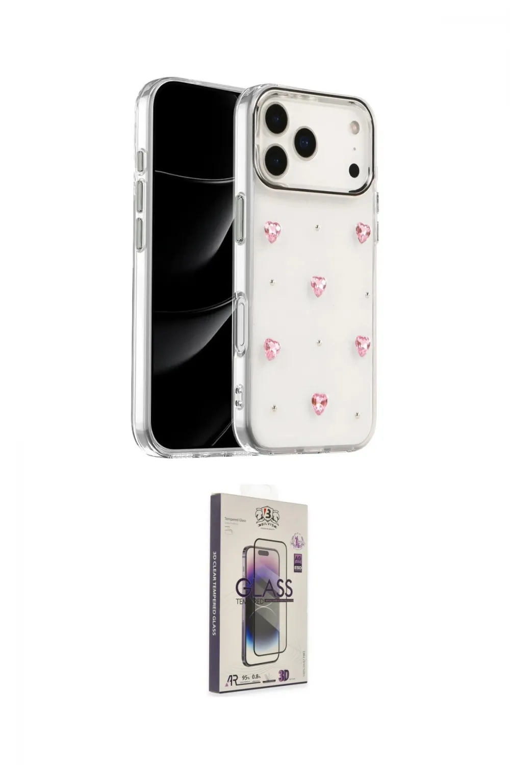 ieg™ iPhone 17 Pro Max Kılıf Yörünge Form - Siyah Bilvis 3D Cam Ekran Koruyucu