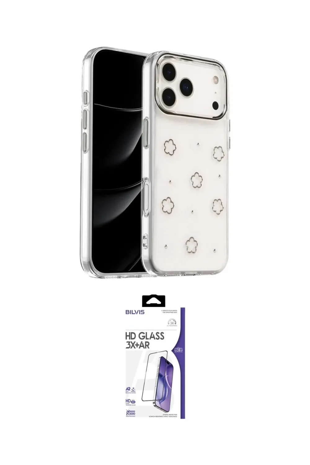 ieg™ iPhone 17 Pro Max Kılıf Yörünge Form - Siyah Bilvis 3X AR HD Cam Ekran Koruyucu