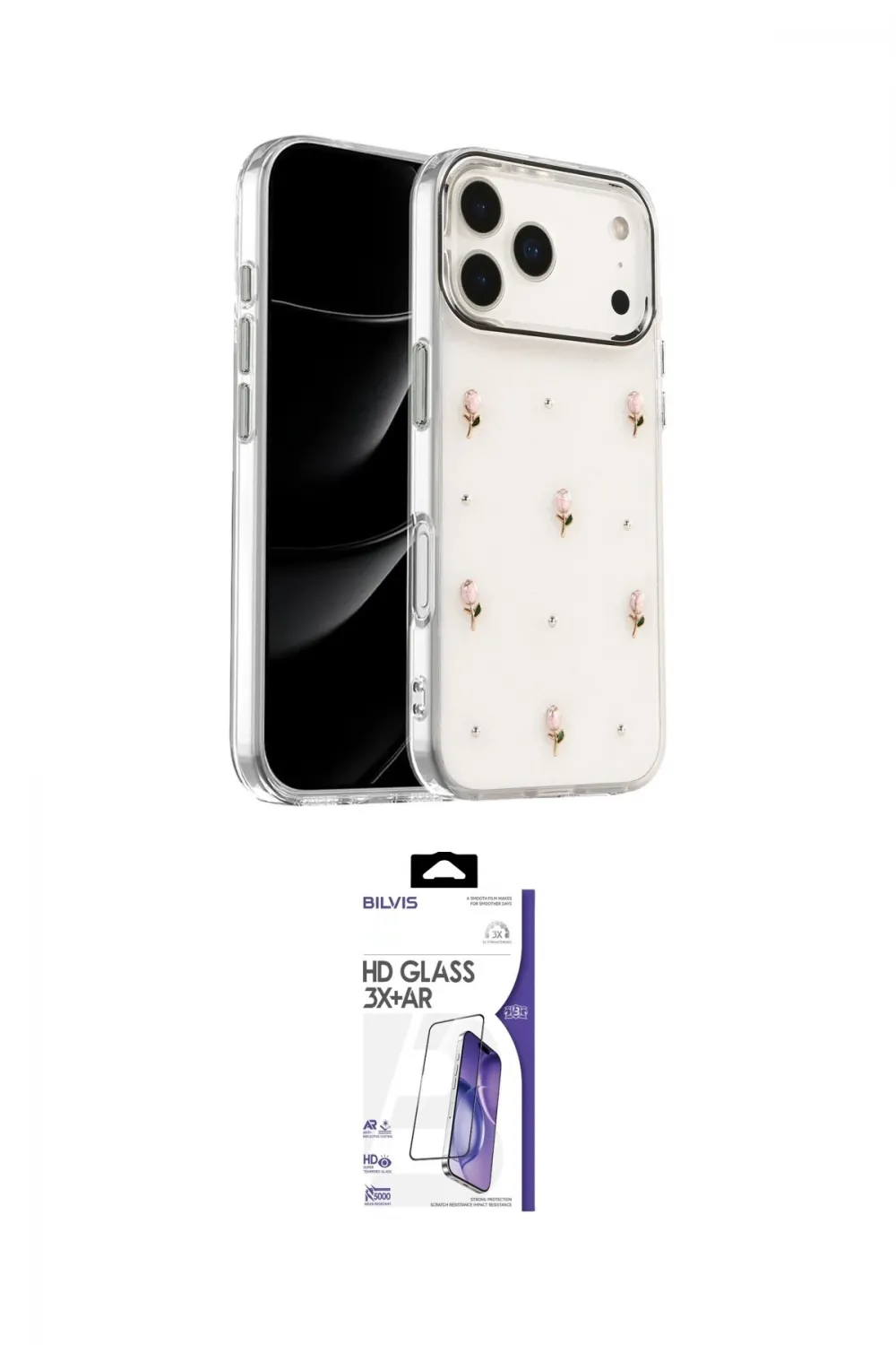 ieg™ iPhone 17 Pro Max Kılıf Yörünge Form - Siyah Bilvis 3X AR HD Cam Ekran Koruyucu
