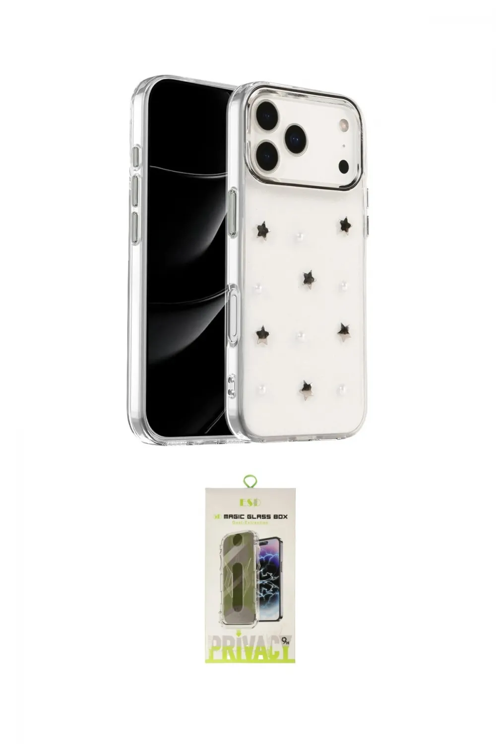 ieg™ iPhone 17 Pro Max Kılıf Yörünge Form - Siyah Joko Magic 5D Hayalet Cam