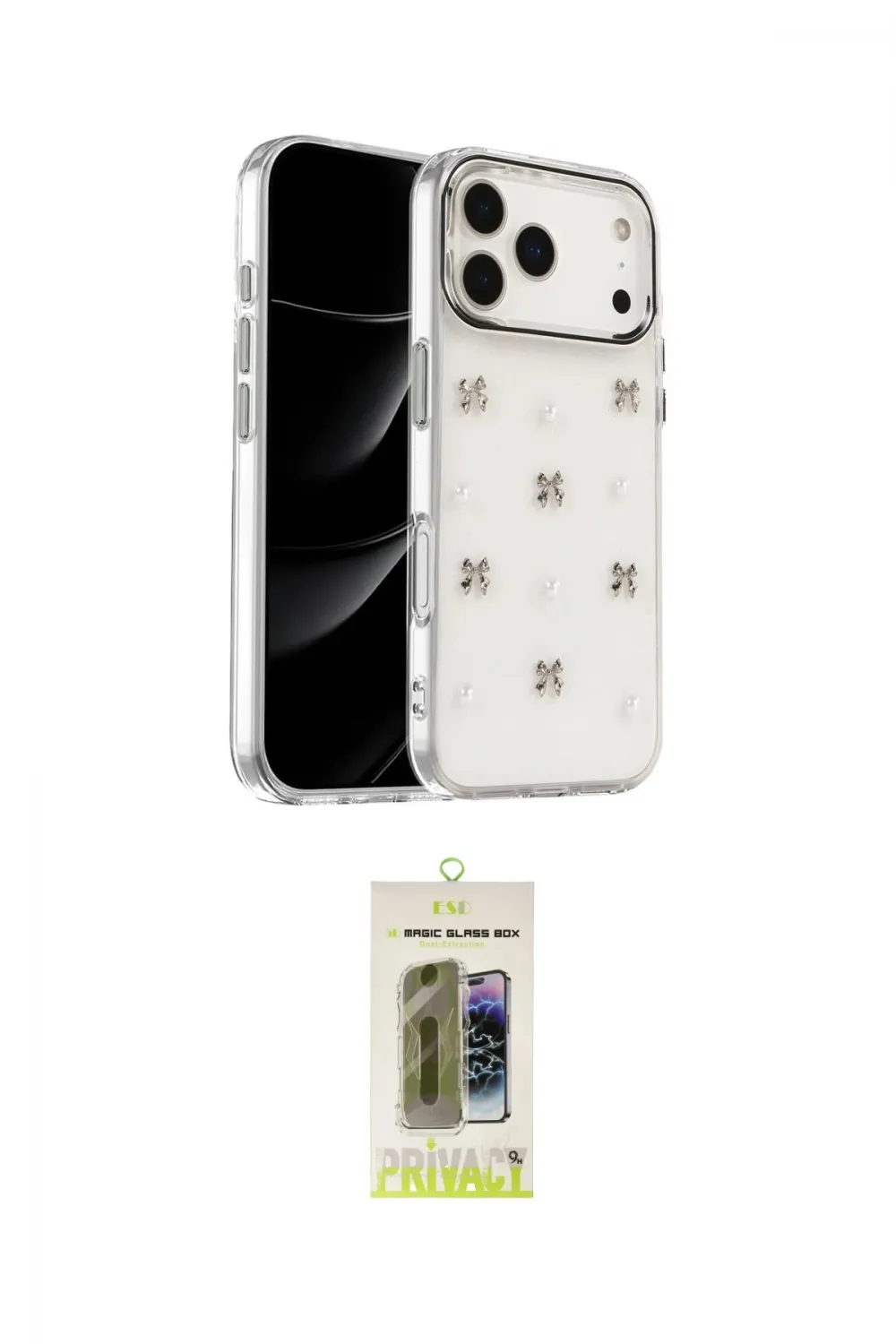 ieg™ iPhone 17 Pro Max Kılıf Yörünge Form - Siyah Joko Magic 5D Hayalet Cam