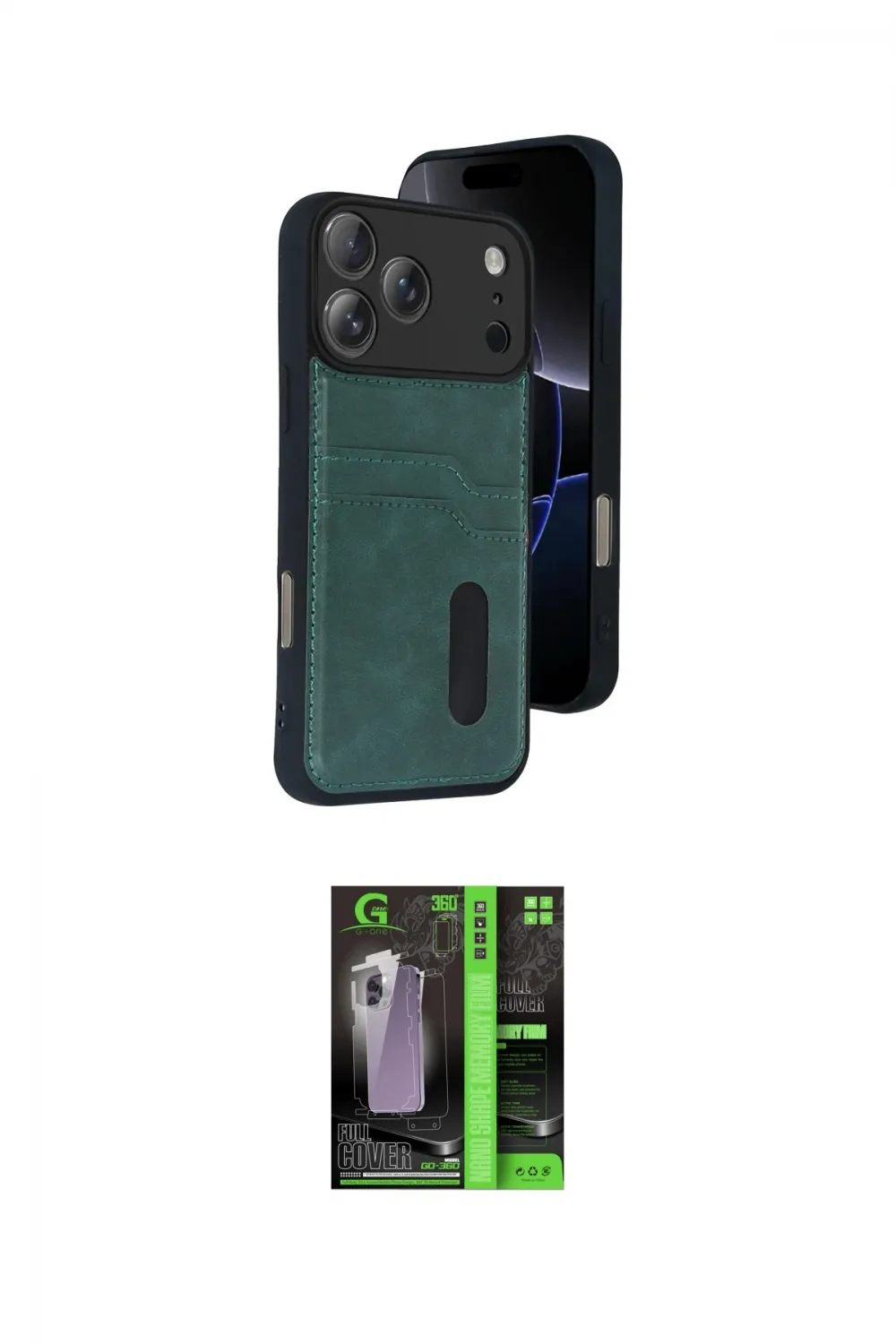 ieg™ iPhone 17 Pro Max Kılıf Yörünge Işık Serisi - Şeffaf 360 Full Body Arka Koruyucu