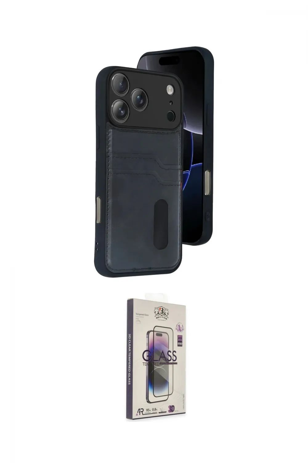 ieg™ iPhone 17 Pro Max Kılıf Yörünge Işık Serisi - Siyah Bilvis 3D Cam Ekran Koruyucu
