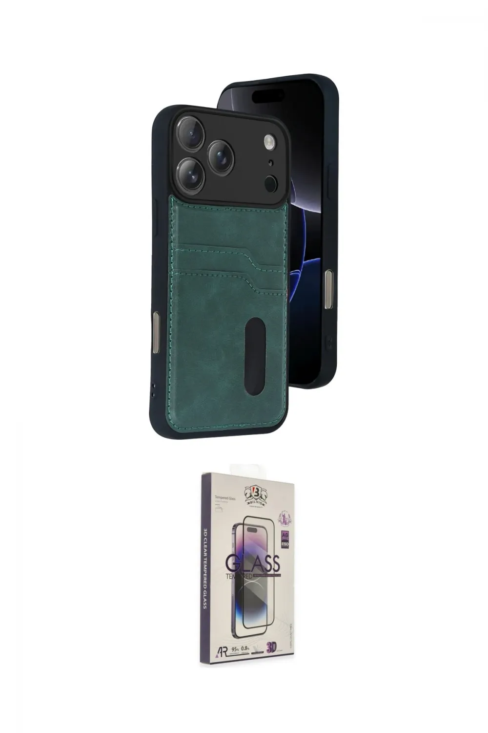 ieg™ iPhone 17 Pro Max Kılıf Yörünge Işık Serisi - Siyah Bilvis 3D Cam Ekran Koruyucu