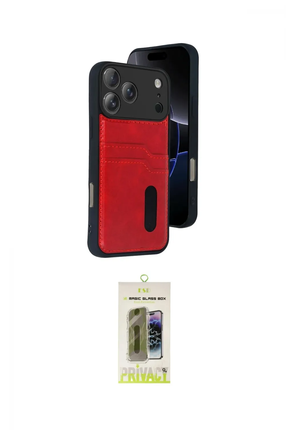 ieg™ iPhone 17 Pro Max Kılıf Yörünge Işık Serisi - Siyah Joko Magic 5D Hayalet Cam