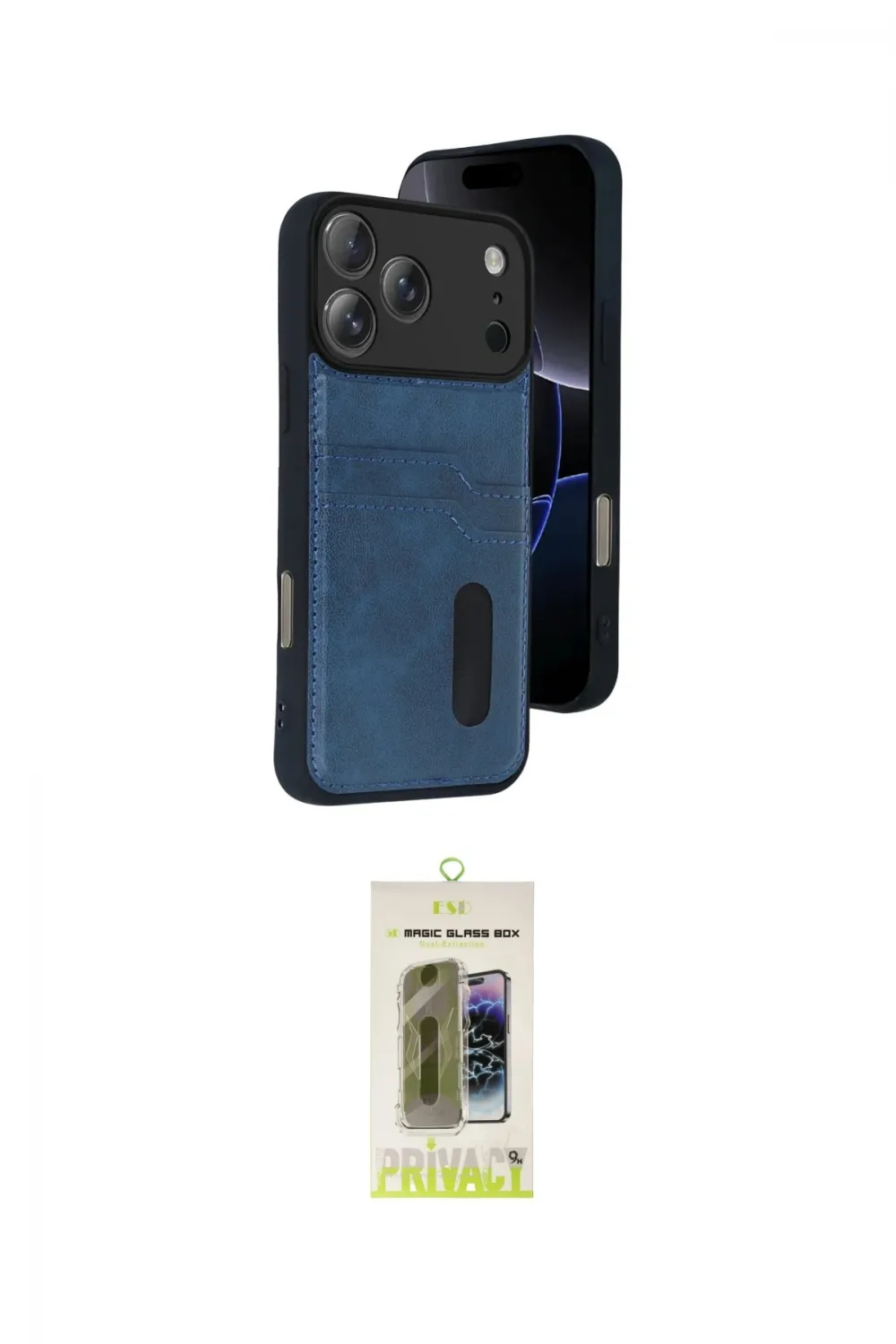 ieg™ iPhone 17 Pro Max Kılıf Yörünge Işık Serisi - Siyah Joko Magic 5D Hayalet Cam
