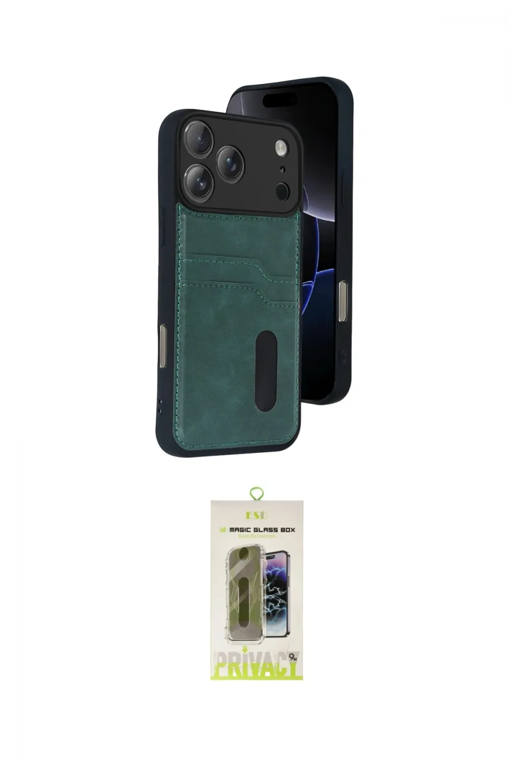 ieg™ iPhone 17 Pro Max Kılıf Yörünge Işık Serisi - Siyah Joko Magic 5D Hayalet Cam