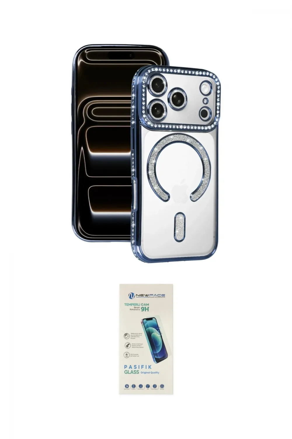 ieg™ iPhone 17 Pro Max Kılıf Zirve Doku Prime - Şeffaf Pasifik Cam Ekran Koruyucu