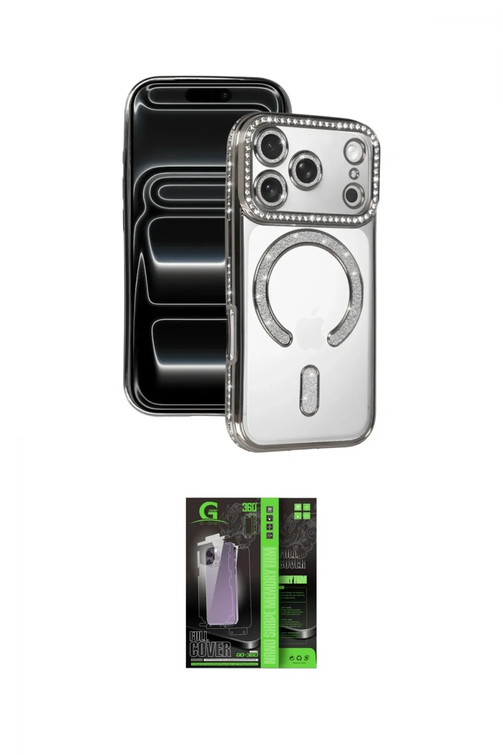 ieg™ iPhone 17 Pro Max Kılıf Zirve Doku Prime - Siyah 360 Mat Full Body Arka Koruyucu