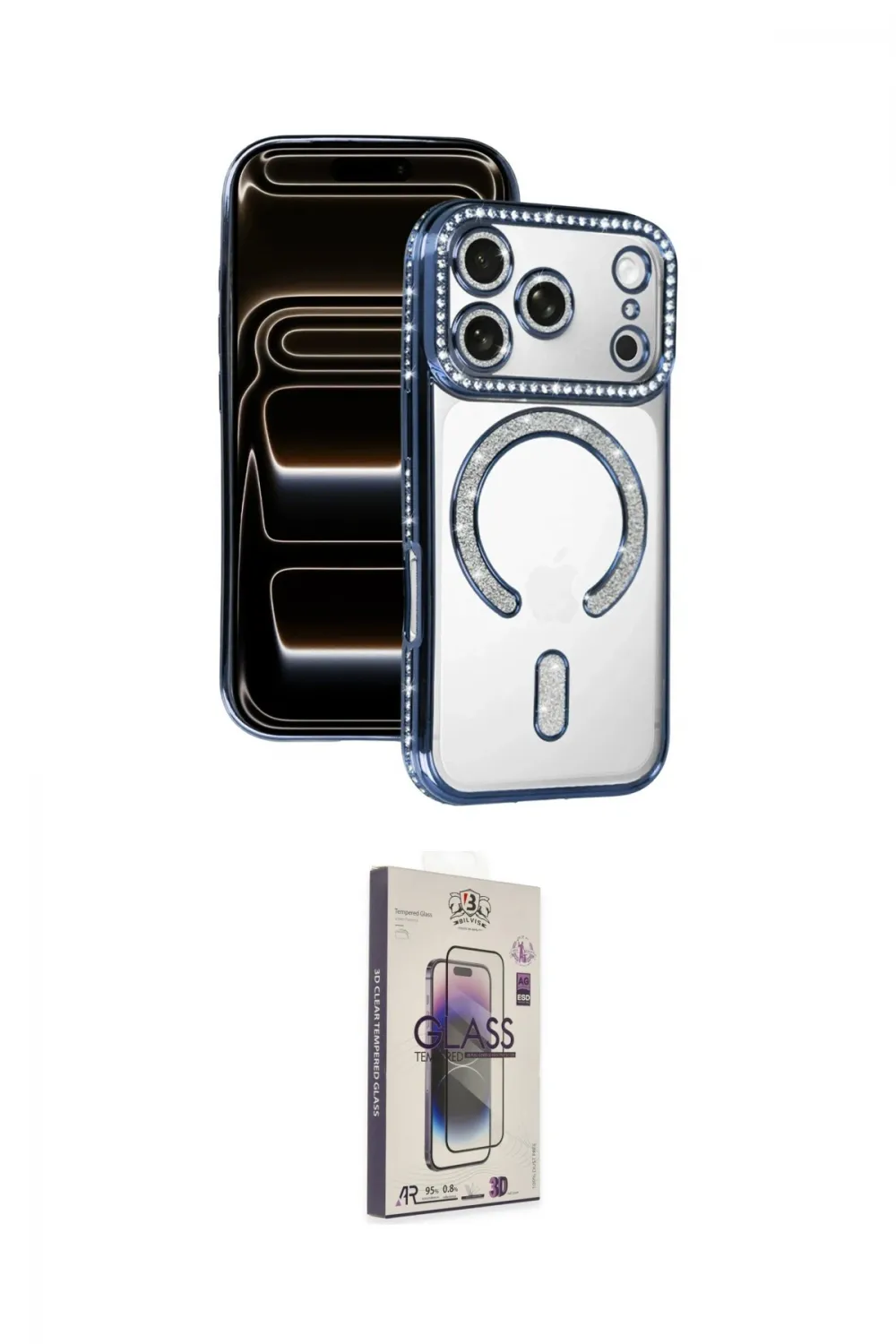 ieg™ iPhone 17 Pro Max Kılıf Zirve Doku Prime - Siyah Bilvis 3D Cam Ekran Koruyucu