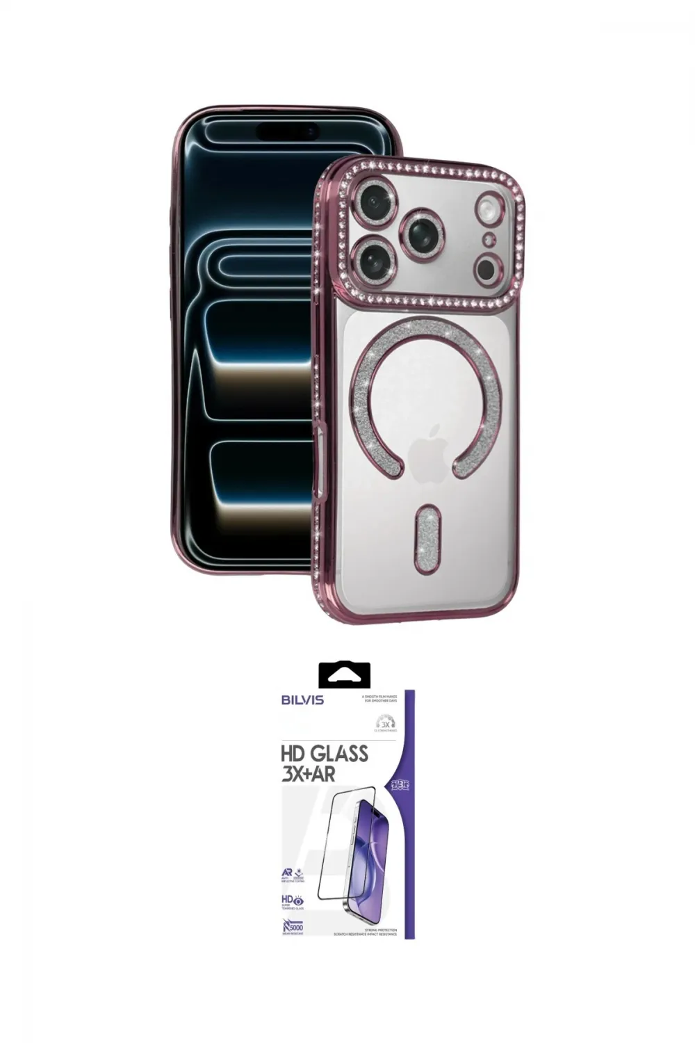 ieg™ iPhone 17 Pro Max Kılıf Zirve Doku Prime - Siyah Bilvis 3X AR HD Cam Ekran Koruyucu