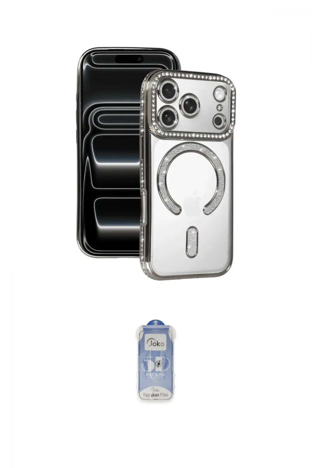 ieg™ iPhone 17 Pro Max Kılıf Zirve Doku Prime - Siyah Joko Magic 5D Cam