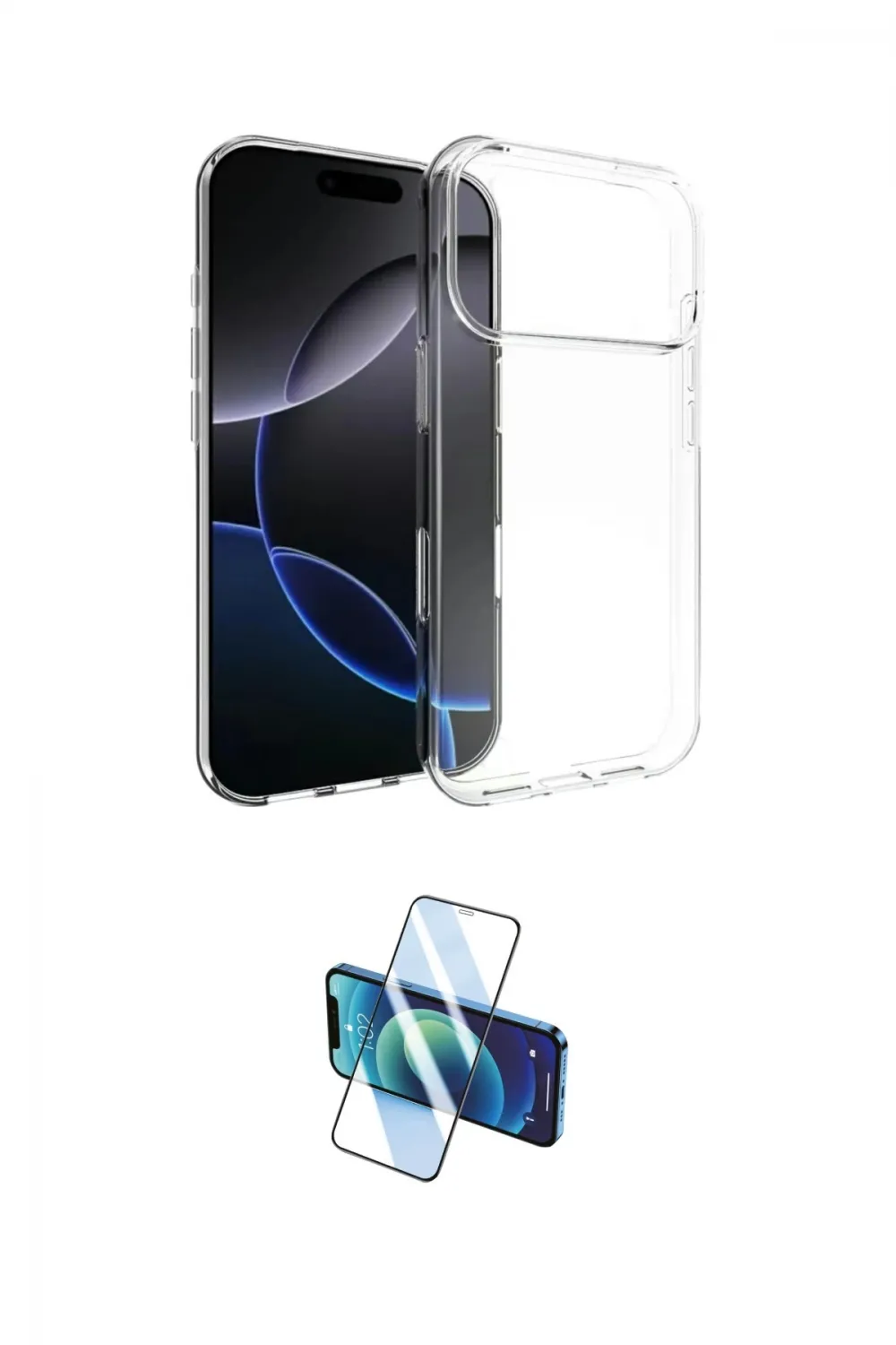 ieg™ iPhone 17 Pro Max Kılıf Zirve Doku - Siyah 3D Antistatik Cam Ekran Koruyucu