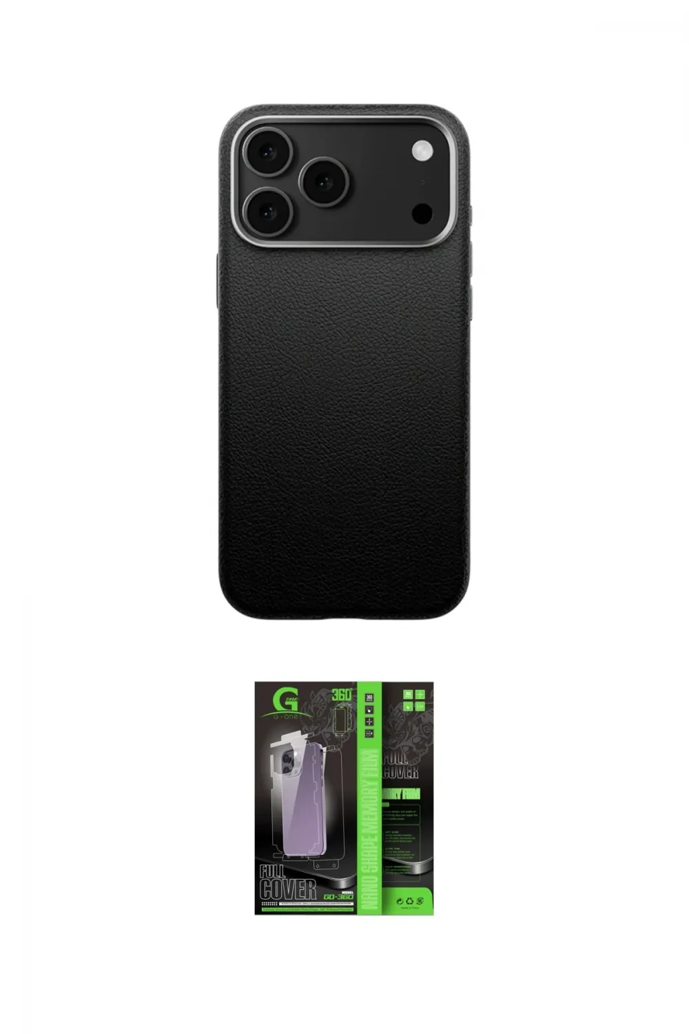 ieg™ iPhone 17 Pro Max Kılıf Zirve Modern Prime - Siyah 360 Mat Full Body Arka Koruyucu