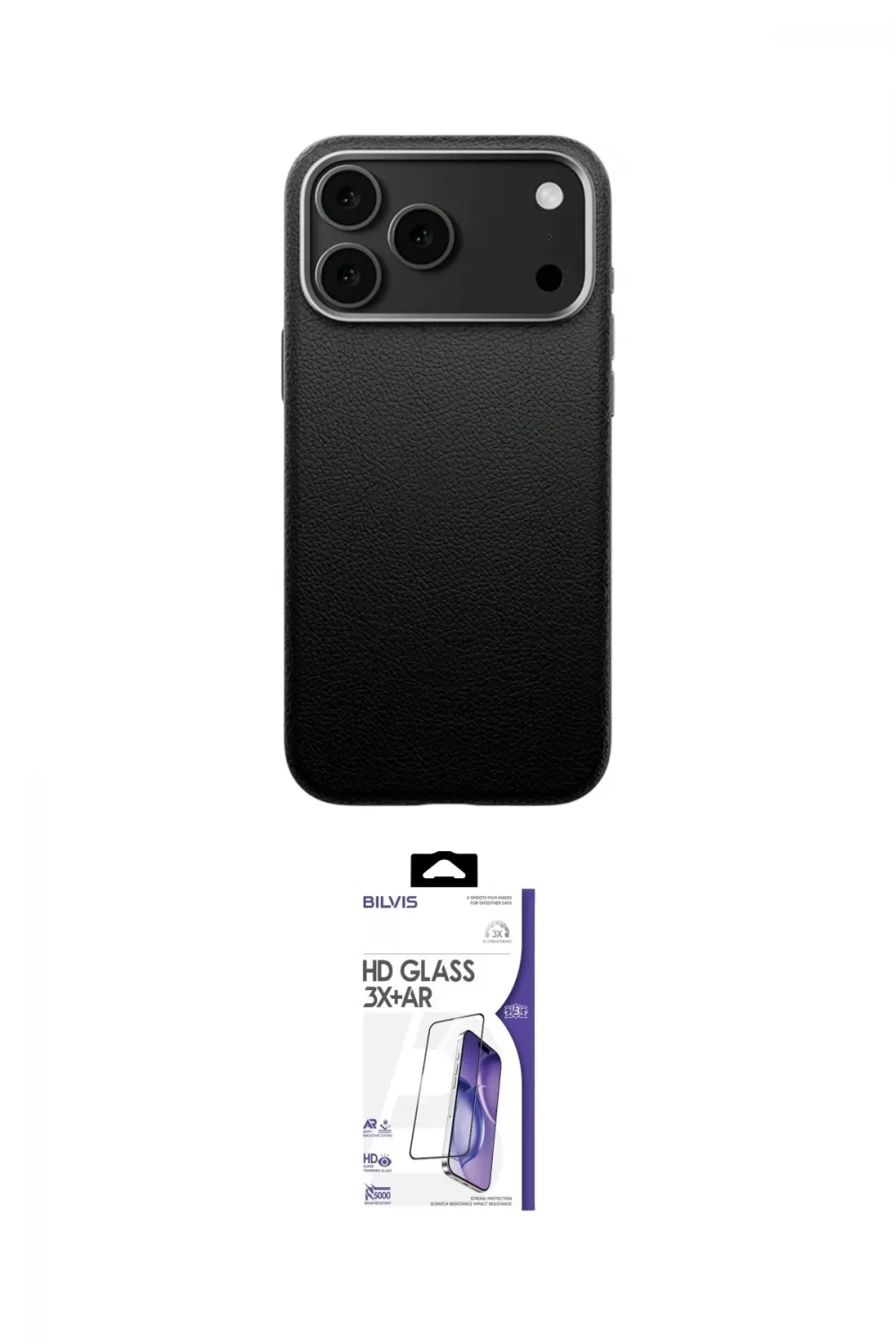 ieg™ iPhone 17 Pro Max Kılıf Zirve Modern Prime - Siyah Bilvis 3X AR HD Cam Ekran Koruyucu